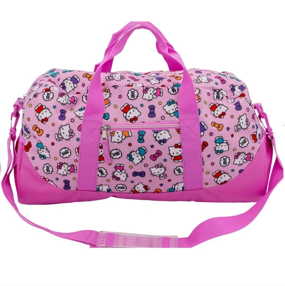 Hello Kitty 16" Pink Duffle Bag Travel Weekender Sleepover Dance Bag for Girls
